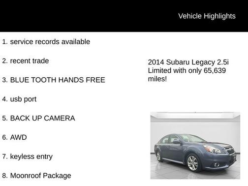 2014 Subaru Legacy 2.5i
