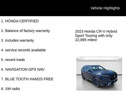 Crystal Black Pearl 2023 Honda CR-V Hybrid Sport Touring