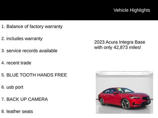 Performance Red Pearl 2023 Acura Integra A-Spec Tech Package