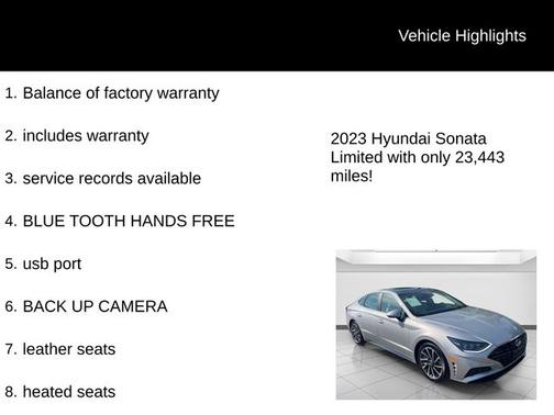 Curated Silver 2023 Hyundai SONATA Limited