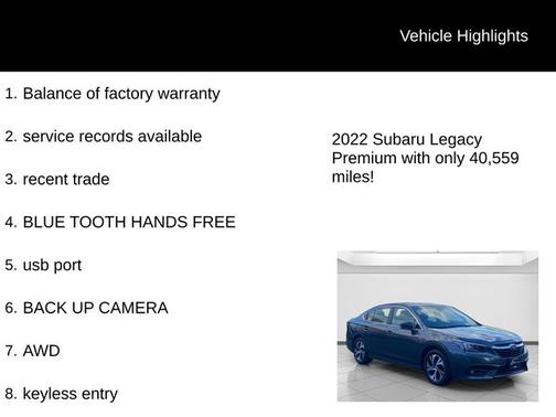 2022 Subaru Legacy Premium