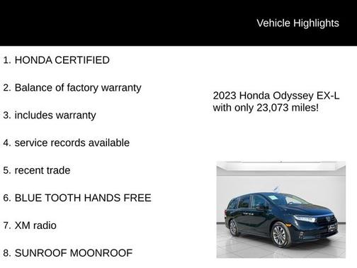 Crystal Black Pearl 2023 Honda Odyssey EX-L