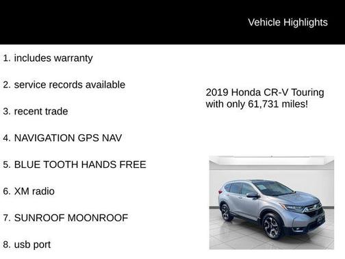 Lunar Silver Metallic 2019 Honda CR-V Touring