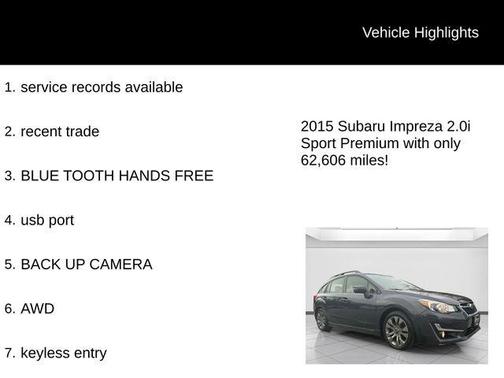 2015 Subaru Impreza 2.0i Sport Premium