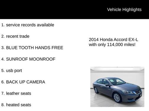 Modern Steel Metallic 2014 Honda Accord EX-L