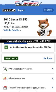 2010 Lexus IS 350 Base