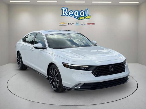 Platinum White Pearl 2025 Honda Accord Hybrid Touring