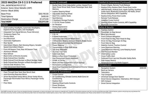 2023 Mazda CX-5 2.5 S Preferred Package