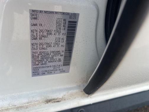 Glacier White 2025 Nissan Frontier PRO-4X