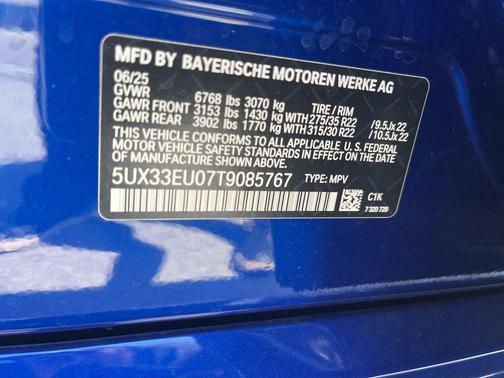 Marina Bay Blue Metallic 2026 BMW X5 M60i
