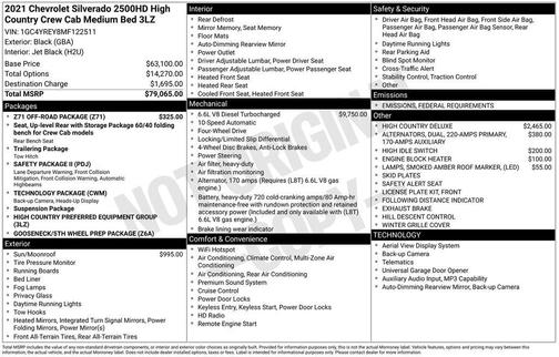 2021 Chevrolet Silverado 2500 High Country