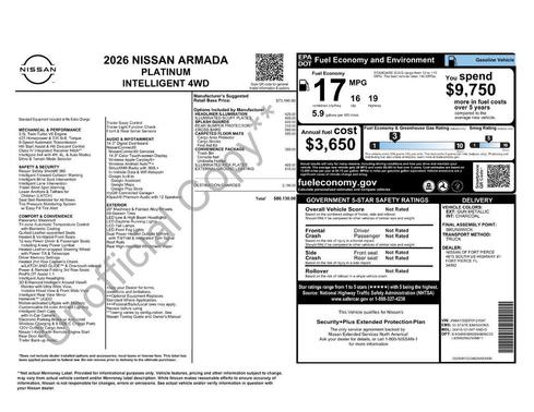2026 Nissan Armada Platinum