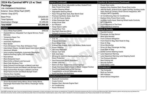 2024 Kia Carnival LX