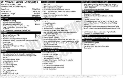 2017 Chevrolet Camaro 1LT