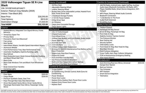 2020 Volkswagen Tiguan 2.0T SE R-Line Black