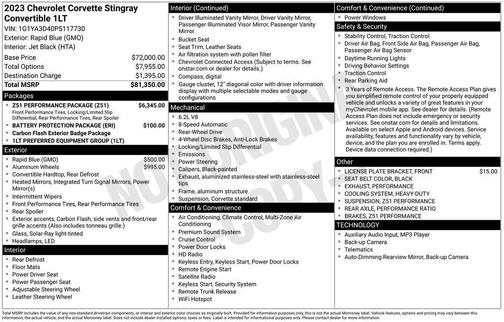 2023 Chevrolet Corvette Stingray w/1LT