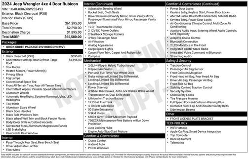 Black Clearcoat 2024 Jeep Wrangler 4xe Rubicon