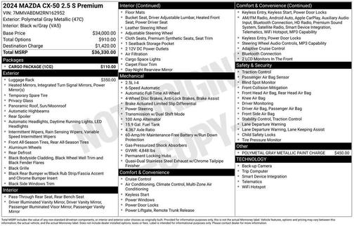 2024 Mazda CX-50 2.5 S Premium Package