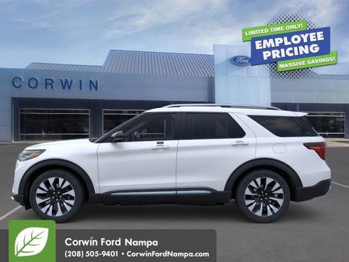 Star White Metallic Tri-Coat 2026 Ford Explorer Platinum