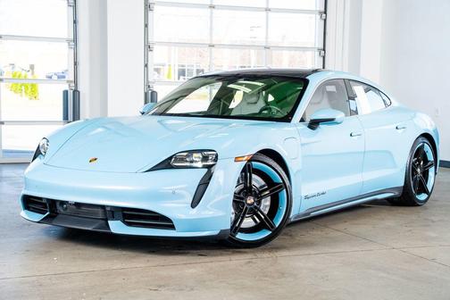 Blue 2021 Porsche Taycan Turbo