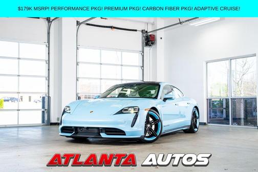 Blue 2021 Porsche Taycan Turbo