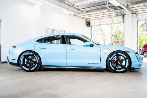 Blue 2021 Porsche Taycan Turbo
