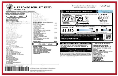 Alfa Black 2024 Alfa Romeo Tonale Ti EAWD