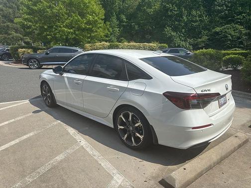 Platinum White Pearl 2025 Honda Civic Hybrid Sport