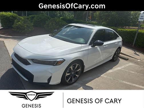 Platinum White Pearl 2025 Honda Civic Hybrid Sport