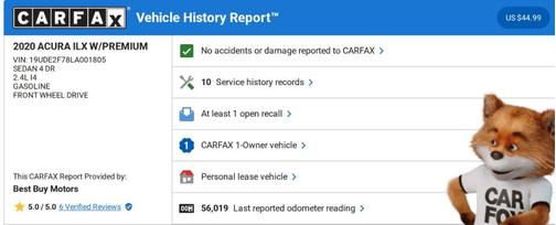 2020 Acura ILX Premium Package