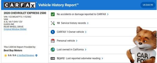 2020 Chevrolet Express 2500 Work Van