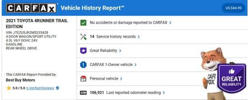 2021 Toyota 4Runner Trail Special Edition