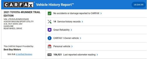 2021 Toyota 4Runner Trail Special Edition