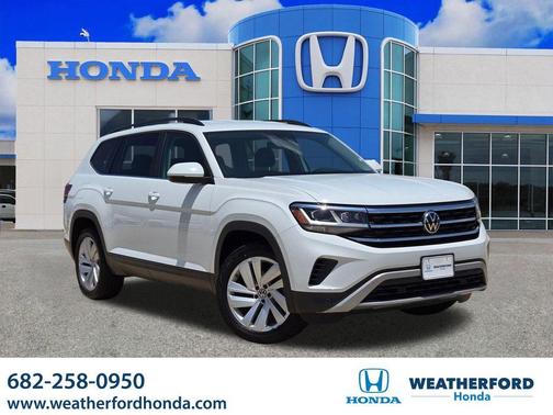 Pure White 2021 Volkswagen Atlas 3.6 V6 SE w/ Technology