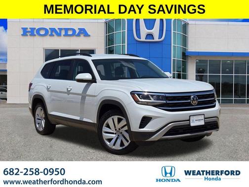 Pure White 2021 Volkswagen Atlas 3.6 V6 SE w/ Technology