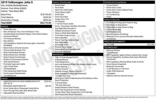 Pure White 2019 Volkswagen Jetta 1.4T S