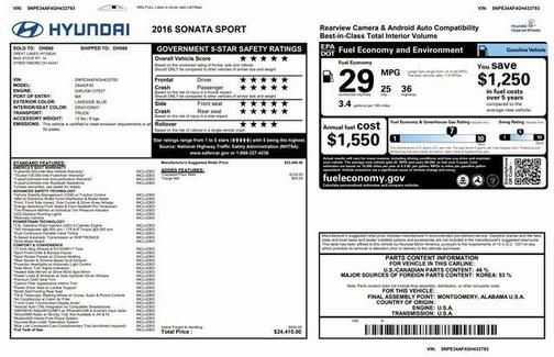 2016 Hyundai SONATA Sport