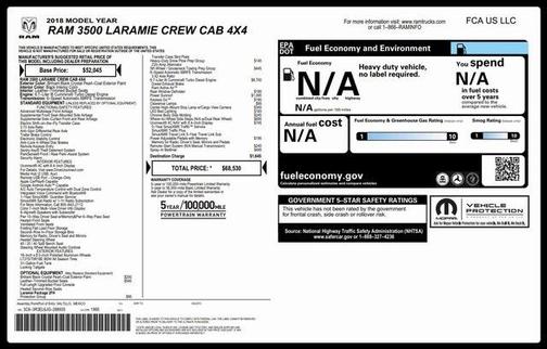 2018 RAM 3500 Laramie Crew Cab 4x4 6'4' Box