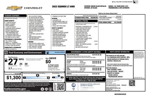 Mosaic Black Metallic 2022 Chevrolet Equinox 1LT