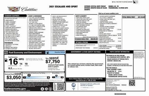 2021 Cadillac Escalade Sport