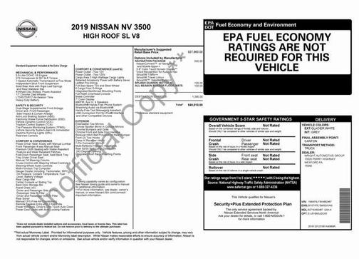2019 Nissan NV Cargo NV3500 HD S V8