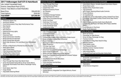 2017 Volkswagen Golf GTI 2.0T S 4-Door