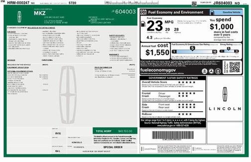 2018 Lincoln MKZ Select