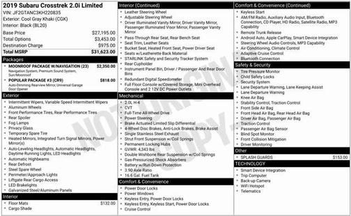 2019 Subaru Crosstrek 2.0i Limited