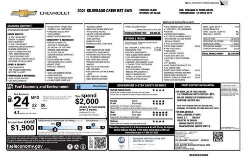Black 2021 Chevrolet Silverado 1500 RST