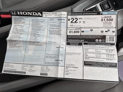 2022 Honda Pilot AWD Special Edition