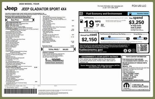 2020 Jeep Gladiator Sport S