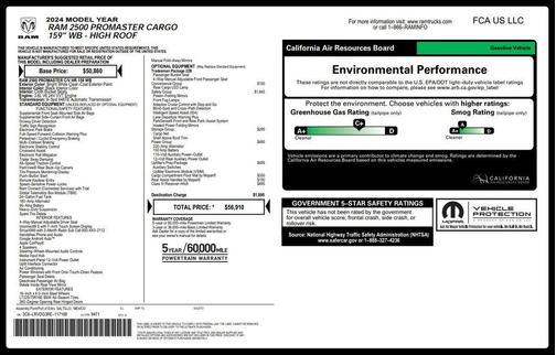 Bright White Clearcoat 2024 RAM ProMaster 2500 Tradesman