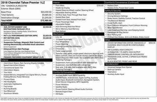 2018 Chevrolet Tahoe Premier