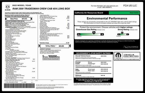 2022 RAM 2500 Tradesman Crew Cab 4x4 8' Box